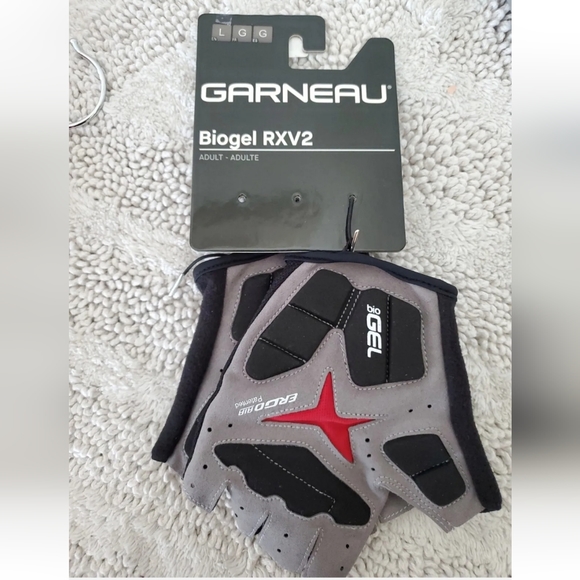 NWT LOUIS GARNEAU Adult Sz Large Biogel RXV2 Cycling Gloves Black White - Picture 2 of 10